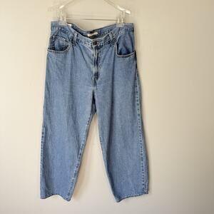 Levis Baggy Dad Jeans Womens Size 31x30 Blue Mid Rise Medium Wash Denim Big E